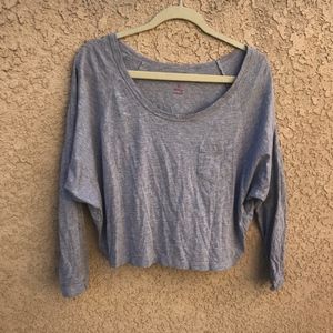Foreign Exchange Grey Long Sleeve cropped shirt